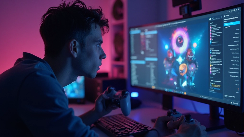 Gaming-Setup mit Controller und Monitor