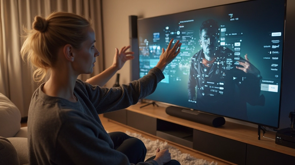 Heimkino-Setup mit Flachbildschirm und Soundbar