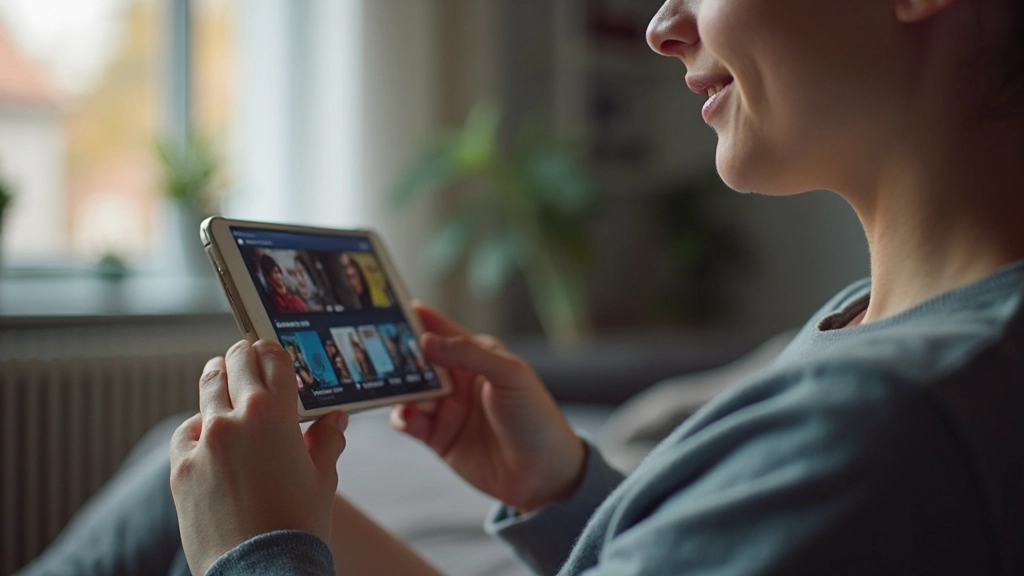 Person schaut auf Smartphone mit Streaming und Social Media Apps